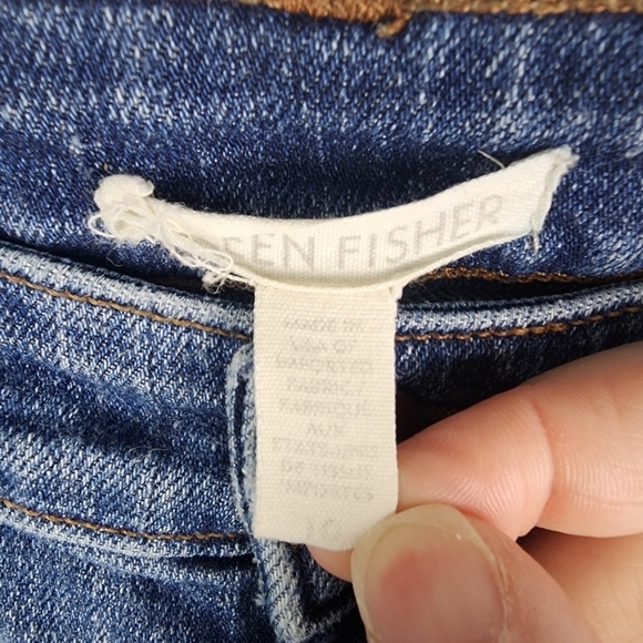Eileen Fisher Straight Leg Jeans Size 10 Organic Cotton - Picture 5 of 6